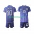 Camisola Argentina Lionel Messi 10 Criança Equipamento Segundo Copa do Mundo 2022 Manga Curta